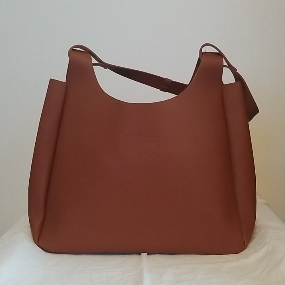 Neiman Marcus Brown Faux Leather Tote